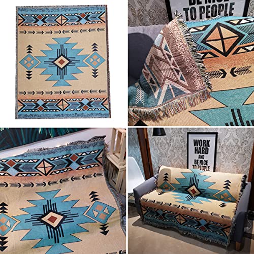 Hopstar Aztec Throw Blanket Navajo Indian Blankets and Throws Boho Western Decor Couch Cover Blanket for Bed Sofa Living Room Beach Travel 51"x63" - color: Hoh Xil, size: 51"x63"