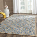 SAFAVIEH Cape Cod Collection Area Rug - 6' x 9', Natural & Blue, Handmade Flat Weave Diamond Braided Jute & Denim, Ideal for High Traffic Areas in Living Room, Bedroom (CAP354A) - color: Natural/Blue, size: 6' x 9' (Rectangular)