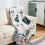 Boho Throw Blankets Southwest Native American Inspired Reversible Woven Blankets Cover Hippie for Couch Bed Recliner Sofa Bohemian Tapestry Colorful Furniture Cover for Home Décor,Double Side, 50"x70"