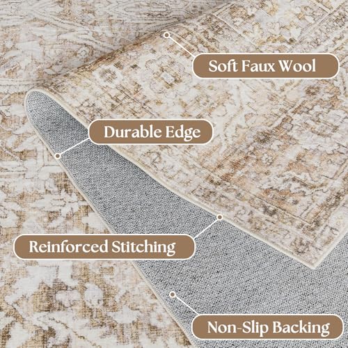 Tan Brown and Beige 3x5 Small Entryway Area Rug Indoor for Front Door Entry Way,Washable Non Slip Ultra Thin Modern Farmhouse Neutral Boho Door Mat Entrance - color: Tan Beige, size: 3' x 5' (Rectangular)