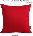 Thmyo 4-Pack 100% Cotton Comfortable Solid Decorative Throw Pillow Cases Square Cushion Cover Pillowcases Sublimation Blank Valentines Day DIY Throw Pillow Covers for Sofa Bed(20x20inch/50x50cm,Red)