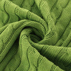 uxcell Cotton Cable Knit Throw Blanket Soft Throw Couch Covers Knitted Blankets for Sofa Bed, Yellow-Green Throw(47" x 70") - color: Yellow-green, size: Throw (47" *78")