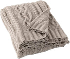 Battilo Light Grey Throw Blanket for Couch, Woven Chenille Knit Throw Blanket Versatile for Chair, 51 x 67 Inch Super Soft Warm Decorative Blanket for Bed, Sofa and Living Room