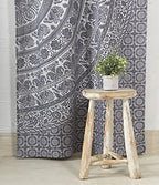 Popular Handicrafts Printed Curtains Panels Set of 2 Indian Hippie Bohemian Beautiful Elephant Mandala Curtain Panels Grey Silver 42x100 Inch - color: Grey Silver, size: 42"W x 100"L (Pack of 2)