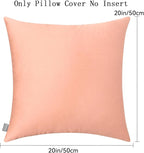 4-Pack 100% Cotton Comfortable Solid Decorative Throw Pillow Case,Thmyo Square Cushion Cover Pillowcase Sublimation Blank Pillow Covers DIY Throw Pillowcase for Sofa(20x20 inch/ 50x50cm,Sakura Pink)