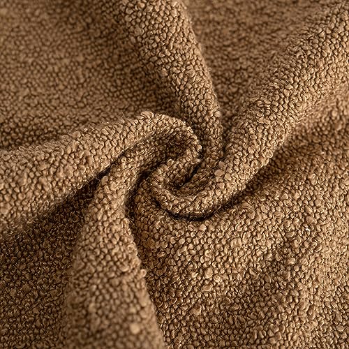 Foindtower Set of 2, Decorative Textured Boucle Throw Pillow Covers Accent Solid Pillow Cases Neutral Soft Couch Cushion Case for Chair Sofa Bedroom Living Room Home Decor 16 x 16 Inch Rust Tobacco - color: Tobacco, size: 16" x 16" (Pack of 2)