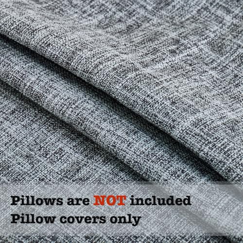Farmhouse Throw Pillow Covers Fringe Pillow Cases 18x18 Inch Set of 2 Dark Grey Linen Burlap Boho Pillow Cover with Tassels Rustic Woven Textured Cushion Cases for Sofa Bed Living Room Home Decor - color: Dark Grey, size: 18" x 18" (Pack of 2)