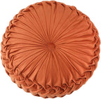 Baiyuruodie Round Velvet Pillow, Sofa Bed Bedroom Decorative Throw Pillow (38cm, Orange)