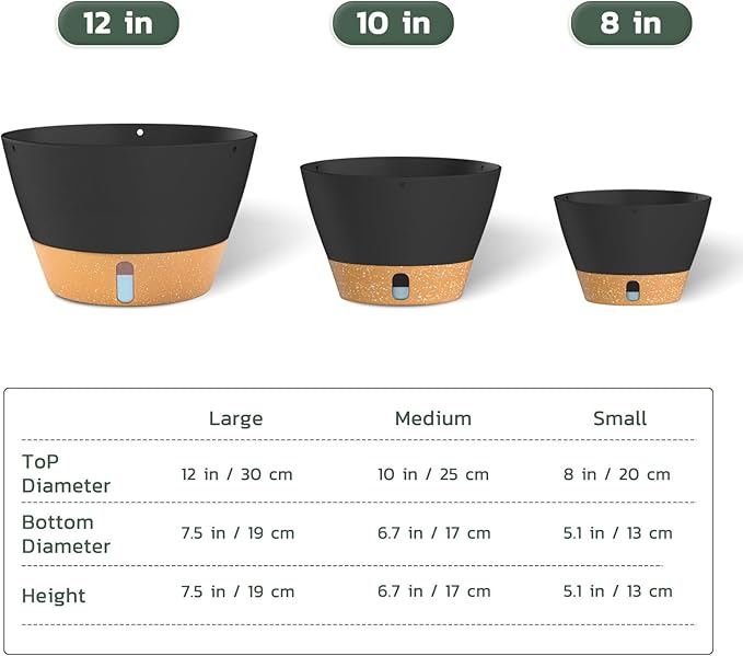 ZMTECH 2 Pack 8 Inch Hanging Planters for Indoor Plants, Modern Gray Hanging Planter with Visible Water Level Window & Removable Tray, Decorative Plant Hanger Indoor for Home Decor