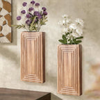 Wooden Wall Planter Vase Set of 2,2 Pack Hanging Planter for Indoor Fake Plants Modern Boho Farmhouse Wall Art Decor for Home Indoor Kitchen Modern Farmhouse Bathroom Living Room Dining Room