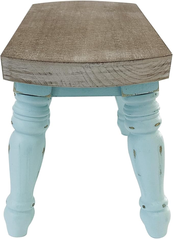 Farmhouse Wooden Step Stool - Rustic Solid Wood Design, 300lb Capacity, Sturdy Step Ladder for Kids, Kitchen, Bathroom, Vintage Home Decor
