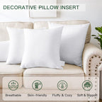 OTOSTAR Pack of 8 Throw Pillow Inserts, 20 x 20 Square Cushion Inner Soft Fluffy Plump Stuffer Cushion Pads White Decorative Pillow Inserts