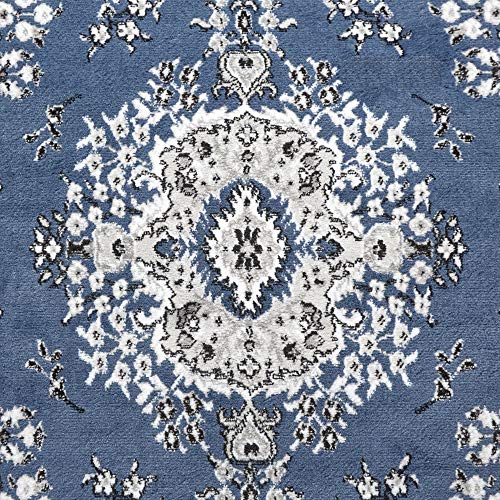 Home Dynamix Premium Sakarya Traditional Medallion Border Area Rug, Midnight Blue, 1'9"x7'2" Runner - color: Blue/Ivory, size: 1'9" x 7'2" (Runner)