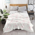 Pink Bows Blankets Preppy Coquette Room Decor Electric Blanket Pink Girls Bedroom Decor Bow Throw Blanket Coquette Girly Blanket Gifts for Women Teens Soft Flannel Lightweight 60"x80"