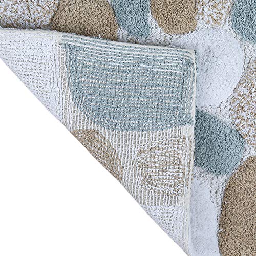 Ramanta Home Pure Cotton Pebble Stone Bathroom Rug - Grey Beige, Super Soft Anti Skid Absorbent Bath Rug for Bathroom, Kitchen, Entryway Rug Machine Washable Bathrugs - 21x32 Inch - color: Grey Beige, size: 1'9" x 2'8" (Rectangular)