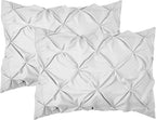 Elegant Comfort 2-Pack Sham Set Pinch Pleat Design, 1500 Premium Hotel Quality Microfiber, Stylish Design-Easy Care, Wrinkle and Stain Resistant, 2-Piece Sham Set, Pleated King, White