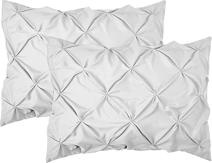 Elegant Comfort 2-Pack Sham Set Pinch Pleat Design, 1500 Premium Hotel Quality Microfiber, Stylish Design-Easy Care, Wrinkle and Stain Resistant, 2-Piece Sham Set, Pleated King, White