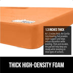 GORILLA GRIP Extra Thick Patent Pending Supportive Foam Kneeling Pad, Large Cushion Knee Pads for Gardening, Baby Bath Time, Dirt and Water Resistant, Workout and Garden Supplies, 17.5x11, Orange
