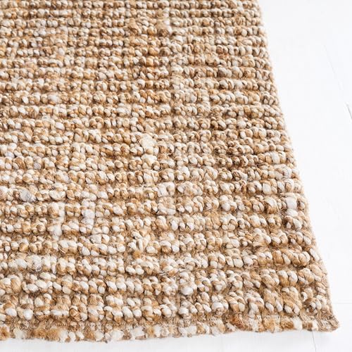 SAFAVIEH Area Rug 5x8 - Natural Fiber Collection - Natural & Ivory, Handmade Jute, Farmhouse Style, Chunky Textured Thick Pile (NF447N)