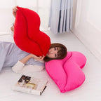 LEVINIS Red Lip Shape Throw Pillows Soft Velvet Decorative Reversible Pillow Cushion for Bed Couch Office 23.6 x 13.6 Inch