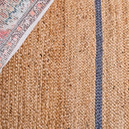 SAFAVIEH Area Rug 8x10 - Natural Fiber Collection - Large - Natural & Blue, Handmade Jute, Ideal for Living Room, Bedroom, Dining Space (NFB125M) - color: Natural/Blue, size: 8' x 10' (Rectangular)