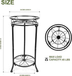 THKFUL 2Pack Plant Stand Indoor Outdoor,20.3" Heavy Duty Metal Pot Plants Stands for Multiple Plant,2 Tier Corner Flower Pot Stand Holder Rack Planter Display for Patio Garden Balcony(Black)