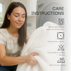 Salt Earth GOTS Certified 100% Organic Cotton Throw Blanket, 90" X 90" Blankets & Throws for Bed, Throw Blanket for Couch,Modern & Cozy Blanket, All Seasons Waffle Blanket, Soft Blanket (Silver Blue)