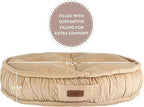 English Home Floor Pillow, Round Boho Floor Pillow, Thick Quilted Seat Cushion, Cat and Dog Bed, Comfortable Floor Cushions for Adults, Soft Meditation Cushion, Bench Cushion, Beige, 22" 5" Inch
