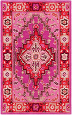 SAFAVIEH Bellagio Collection Accent Rug - 2'3" x 5', Red & Pink, Handmade Medallion Wool, Ideal for High Traffic Areas in Entryway, Living Room, Bedroom (BLG545B) - color: Red/Pink, size: 2'3" x 5' (Rectangular)