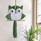 ACEDSGN Macrame Owl Wall Hanging Boho Hippy Decor, Handmade Tapestry Fiber Art Wall Decor for Nursery Bedroom Living Room, Sustainable Gift for Owl Lovers & Nature Fans