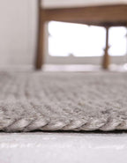 Unique Loom Braided Jute Collection Area Rug - Dhaka (5' 1" x 8' Oval, Gray)