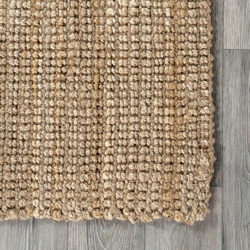 Nuloom Ashli Hand Woven, Natural, 5' x 8', Farmhouse, Jute, Soft and Textured, High Traffic, Stain Resistant, Easy Clean, Durable Area Rug for Bedroom, Living Room, Dining, Den, Foyer, Entryway - color: Natural, size: 5' x 8' (Rectangular)