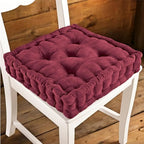 Collections Etc Tufted Padded Boosted Cushion and Support - Plush Seating for Chair with Carrying Handle, Blue