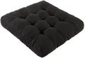 Meditation Floor Cushions, Thickened Floor Pillow for Adults, Large Square Pillows Seat Cushion for Tatami Living Room Yoga, Memory Sponge Block Added, 22x22 Inch, Black