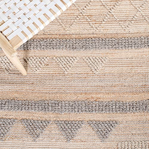 SAFAVIEH Natura Collection Accent Rug - 3' x 5', Natural & Beige, Flat Weave Boho Braided Tassel Jute & Wool Design, Ideal for High Traffic Areas in Entryway, Living Room, Bedroom (NAT278A) - size: 3' x 5' (Rectangular)