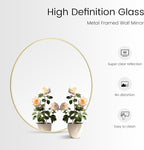 WallBeyond 24 inch Round Mirror Gold Circle Wall Mirror for Bathroom with Metal Framed, Round Wall Mirror for Wall Decor, Vanity, Entryway Living Room