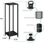 Plant Stand Indoor Outdoor, 41'' Tall Wrought Iron Plant Stands, 2 Tier Heavy Duty Metal Pedestal Stand Decorative Flower Stand for Patio Garden Deck Living Room