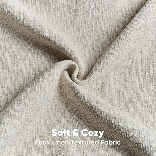 FUTEI Pack of 2 Chenille Decorative Throw Pillow Covers 18x18 Inch,Soft Cozy Faux Linen Textured Cushion Case,Farmhouse Home Decor for Couch Living Room,Natural Linen - color: Natural Linen, size: 18" x 18" (Pack of 2)