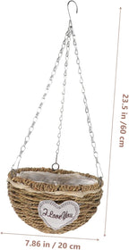 1pc Semicircle Woven Flowerpot Pendant for Decor Creative Hanging Basket for Plants Boho-Style Home Accent for Living Room Balcony and Courtyard