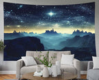 EMMTEEY Fantasy Tapestry Mountains under Starry Sky 92.5X70.9 Inch Extra Large Tapestry Wall Art Hanging Tapetries for Bedroom Living Room Dorm Décor