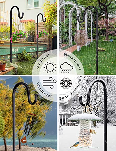 Ottsuls Shepherd-Hooks Adjustable for Bird-Feeder Lantern Plant-Hook Garden-Stake - Plant Stand Hanger for Outdoor Flower Basket, Bird Feeder Hanger Weddings Decor - size: 76 INCH, style: A-2 Pack