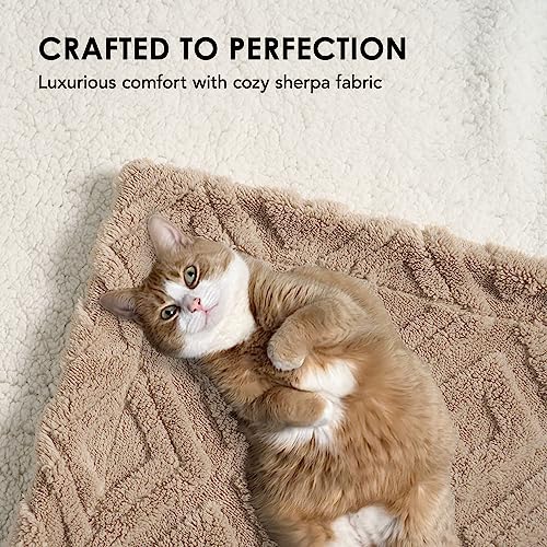 EverGrace Jacquard Boho Sherpa Fleece Throw Blanket for Couch, Super Soft Cozy Fuzzy Plush Blankets for Winter, Reversible Thick Warm Blanket for Bed, Sofa, Living Room, Khaki Tan, 60" x 80" - color: Khaki Tan, size: 60x80 Inches