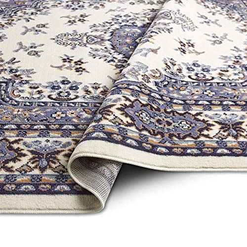 Home Dynamix Premium Sakarya Traditional Medallion Border Area Rug, Porcelain, 21"x35" Rectangle - color: Ivory/Blue, size: 1'9" x 2'11" (Rectangular)