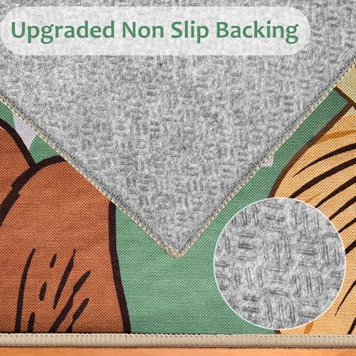 Tyrot Sage Green Boho Floral 2x3 Washable Kitchen & Entryway Rug Ultra-Thin Flat Woven Low Pile Botanical Butterfly Area Rug Non-Slip Indoor Door Mat for Bathroom Bedroom - color: Sage Bloom, size: 2' x 3' (Rectangular)