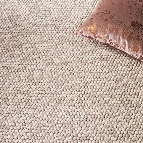 SAFAVIEH Natura Collection Accent Rug - 2'3" x 4', Beige, Handmade Wool Blend, Textured Design, Ideal for Hallway, Bedroom, Foyer (NAT620B) - color: Beige, size: 2'3" x 4' (Rectangular)