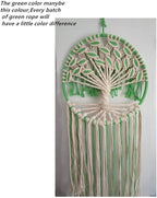 Macrame Wall Hanging Green and White Tree of Life Wall Art Decoration Home Decor Dream Catcher (X-Large)