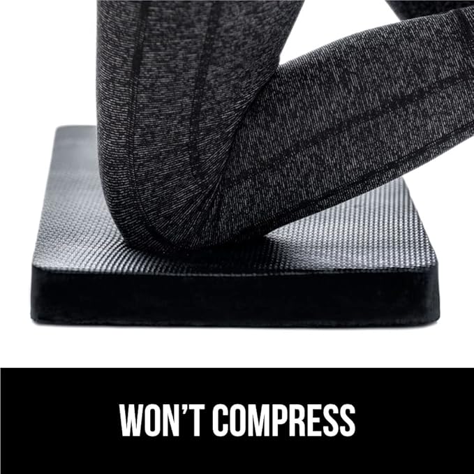 GORILLA GRIP Extra Thick Patent Pending Supportive Foam Kneeling Pad, Large Cushion Knee Pads for Gardening, Baby Bath Time, Dirt and Water Resistant, Workout and Garden Supplies, 17.5x11, Black