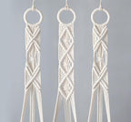 Mkono 3 Pack 39 Inch Macrame Plant Hangers Indoor Wall Hanging Planter Basket Flower Pot Holder Boho Home Decor, Ivory