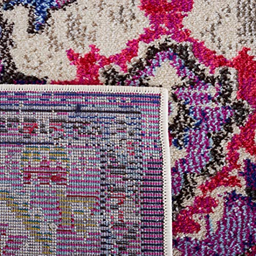 SAFAVIEH Monaco Collection Runner Rug - 2'2" x 6', Violet & Fuchsia, Non-Shedding & Easy to Clean, Distressed Medallion Design, Ideal for Hallway, Foyer, Entryway, Kitchen, Bedroom (MNC243P) - color: Violet/Fuchsia, size: 2'2" x 6' (Runner)