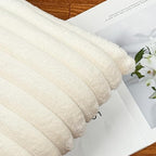 20x20 Throw Pillow Covers Set of 2, Decorative Faux Fur Covers for Bed, Couch Soft Fluffy Pillow Cover with Velvet Back for Living Room, Neutral Home Décor Accent for Sofa - Cream White